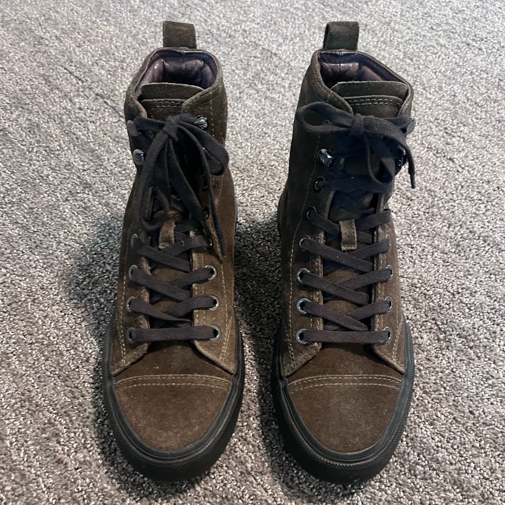 Men’s Frye Ryan Military Boots Olive Green Suede M 9